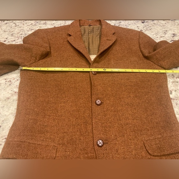 Vintage Harris Tweed men’s 42R Brown 100% Virgin Scottish Wool Blazer - Picture 5 of 8
